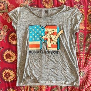 MTV graphic medium short sleeve T-shirt grey